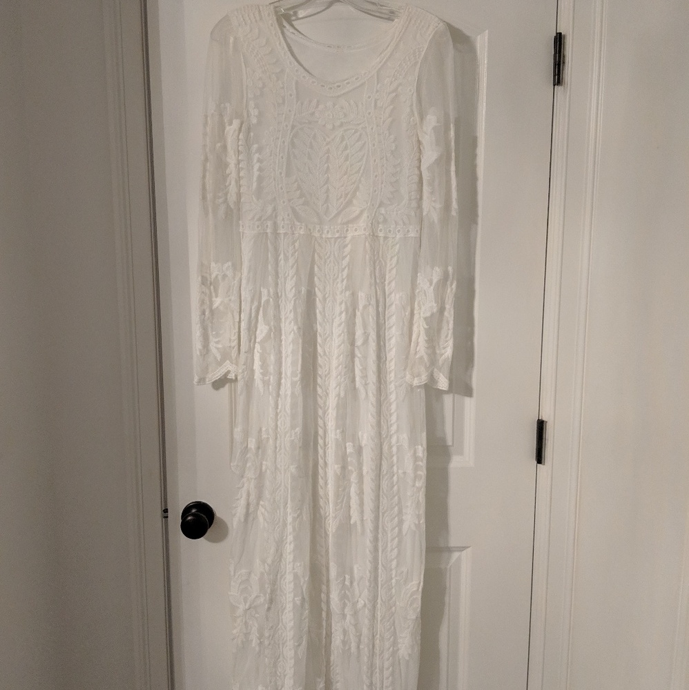 White boho dress
